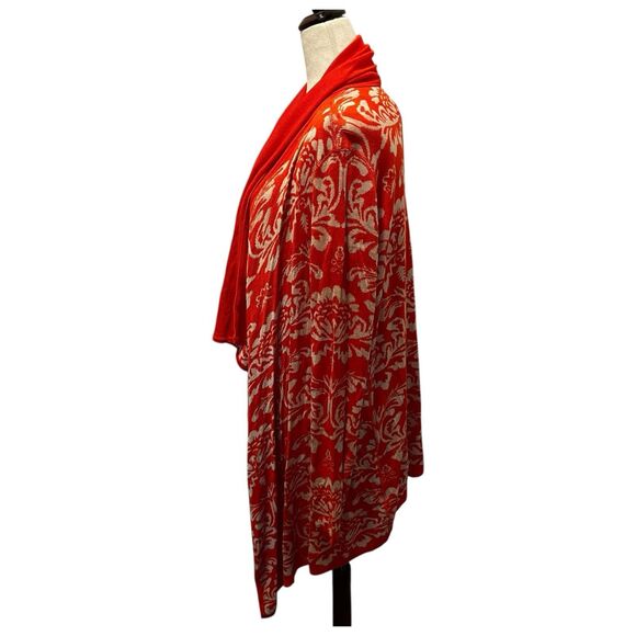 KATE & MALLORY XLARGE Jacquard Cardigan Sweater & Knit Tunic SET Orange Beige - Picture 5 of 13